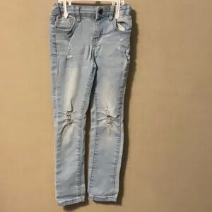 Blue Distressed Slim Fit Jeans